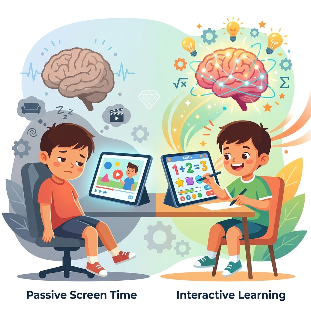 Tablet showing an educational math app